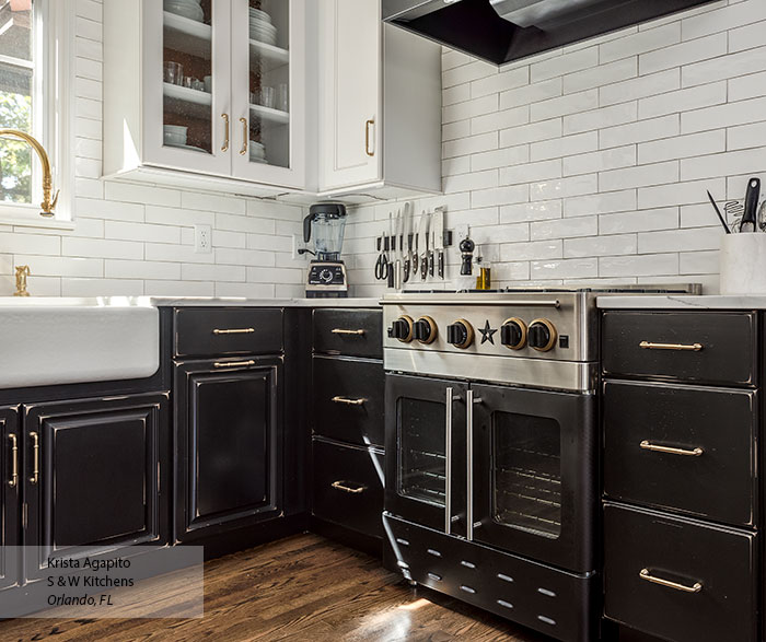 Transitional Black Maple Kitchen Cabinets in Custom Finish