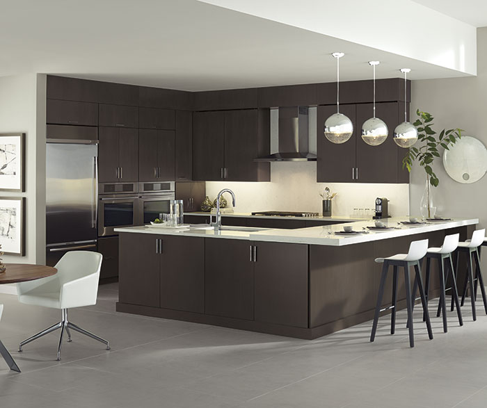 Desoto Wenge kitchen cabinets in Riverbed finish