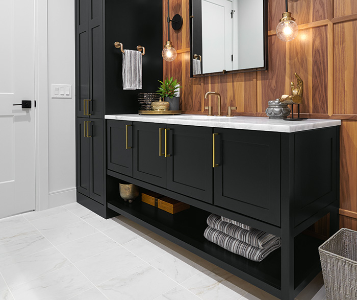 Bold and Beautiful Black Maple Bathroom