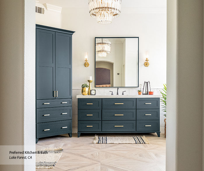 Go Bold with Blue Bathroom Cabinets