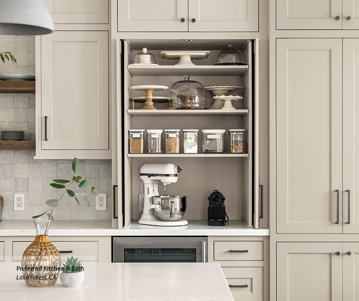 Off White Kitchen Cabinets with Kitchen Storage