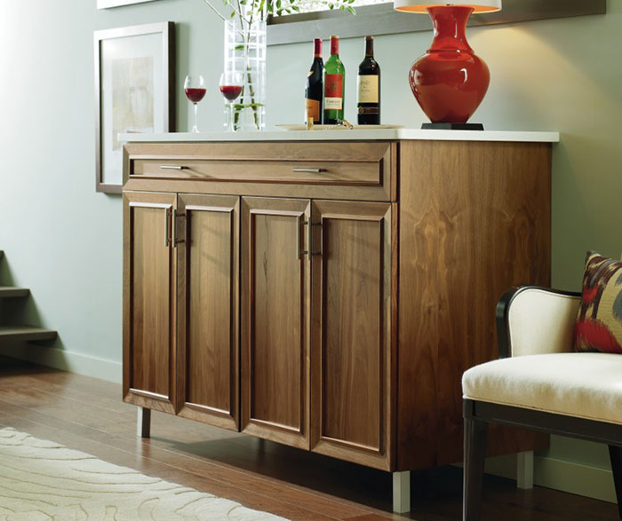 Casual Walnut Furniture Cabinet Piece in Natural Finish