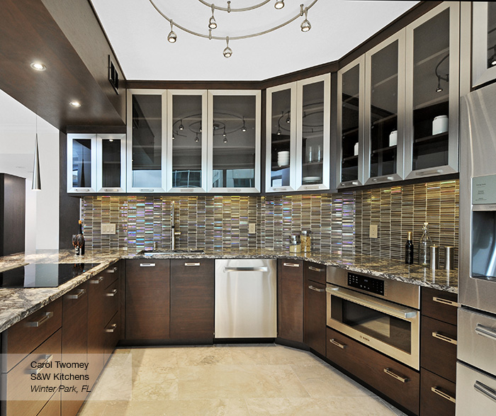 Tarin contemporary kitchen cabinets in walnut kodiak
