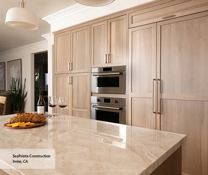 Pecan Kitchen Cabinets with Kitchen Storage