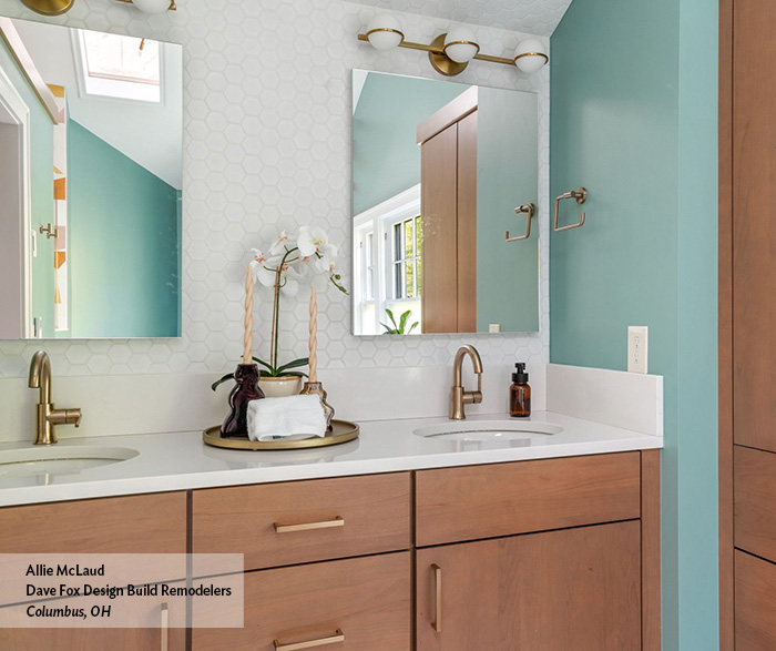 Modern Spa Inspired Bathroom with Double Vanity