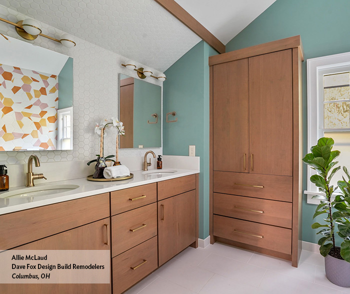 Modern Spa Inspired Bathroom with Double Vanity