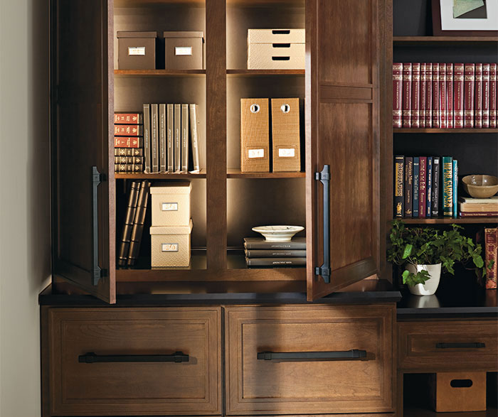 Cherry office cabinets by Dynasty Cabinetry
