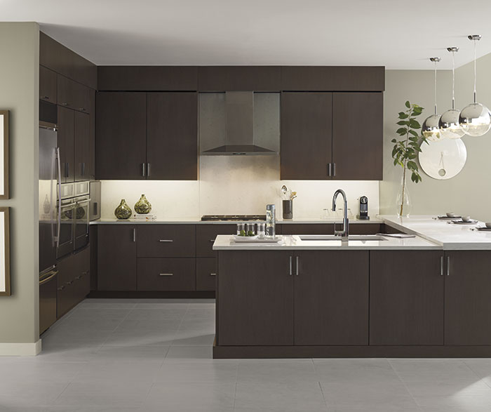 Desoto Wenge kitchen cabinets in Riverbed finish