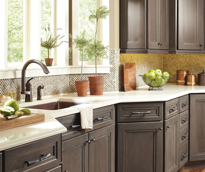 Close up of Hollibrune cabinets in casual kitchen